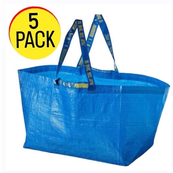 IKEA (Set of 5) NWT Frakta Shopping Bag Large Size Sturdy Grocery Laundry - Picture 1 of 12